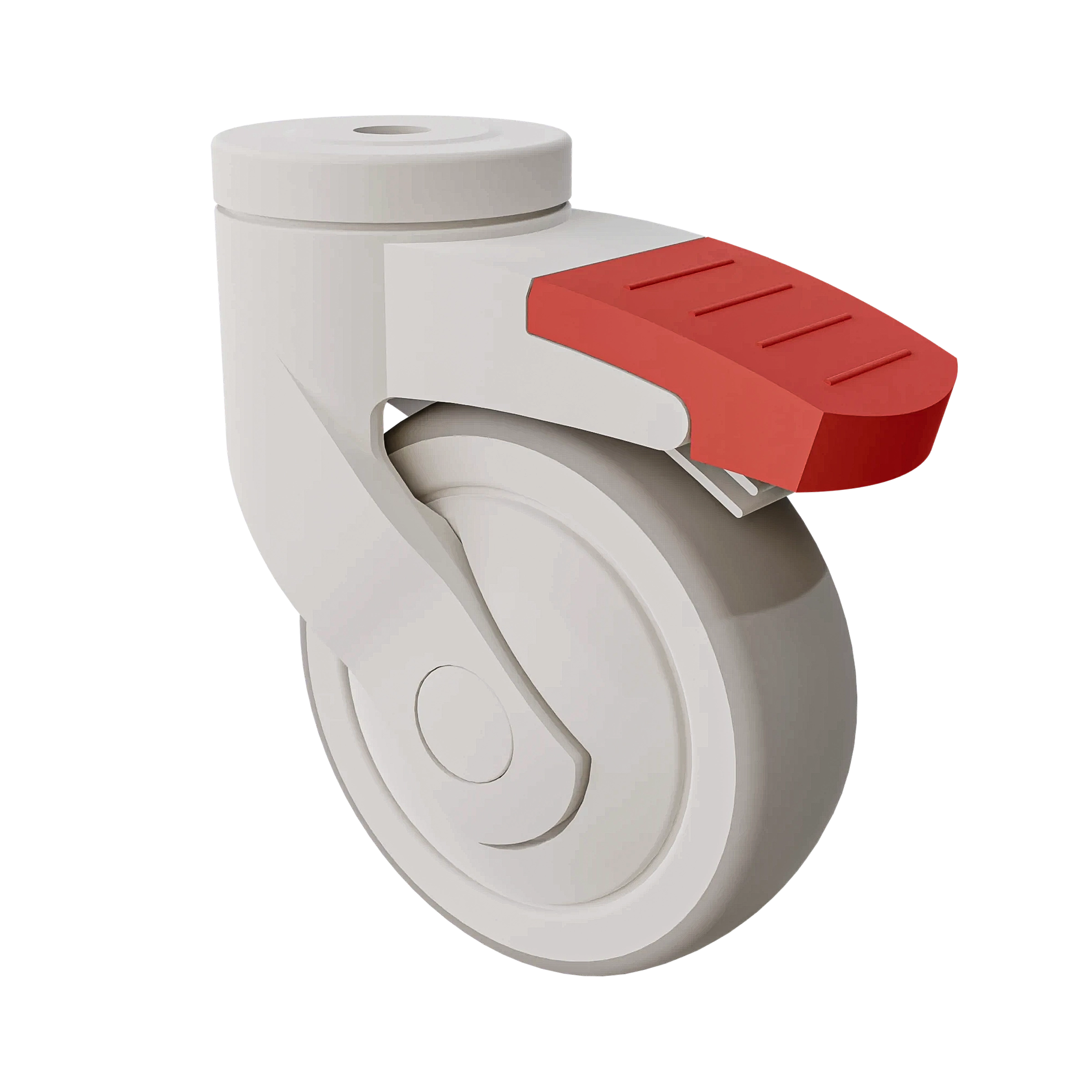 Rodízio 4" Pedal Vermelho
